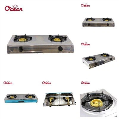 Ocelový plynový sporák 2 hořák